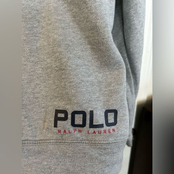 Polo Ralph Lauren Raglan Grey Crewneck Regular Fit Mens Sleepwear Sweatshirt L - Picture 8 of 11